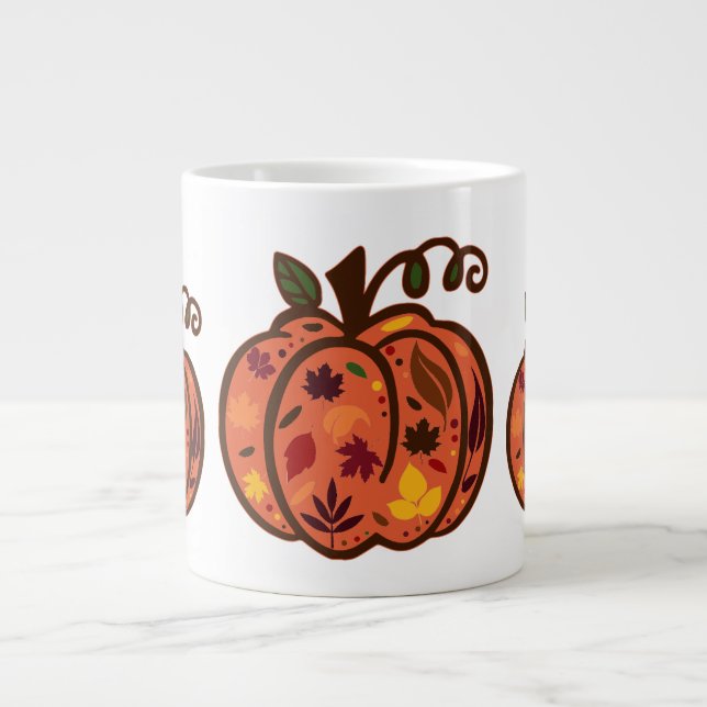 Fall Pumpkins Giant Coffee Mug (Front)