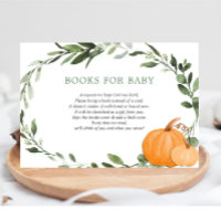 Fall pumpkins greenery baby shower book request en