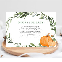 Fall pumpkins greenery baby shower book request en enclosure card