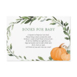 Fall pumpkins greenery baby shower book request en enclosure card Fall pumpkins greenery baby shower book request en enclosure card