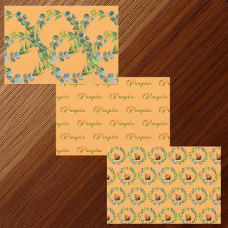 Fall Pumpkins Greenery Fall wreath Autumn Foliage  Wrapping Paper Sheets