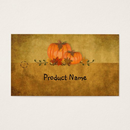 Customizable Fall Pumpkins Hang Tag Business Card Template