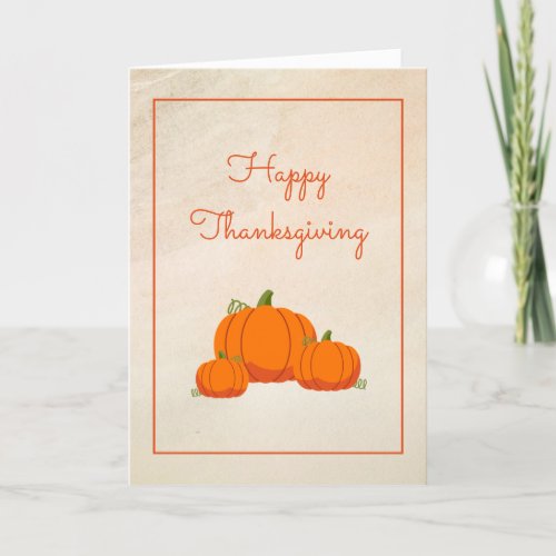 Fall Pumpkins Happy Thanksgiving Card