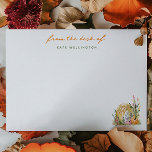 Fall Pumpkins &amp; Hay Bale Personalised Note Card