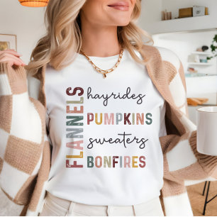 Fall pumpkins hayrides and bonfires tshirt