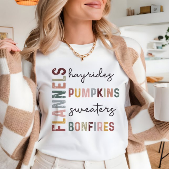 Fall pumpkins hayrides and bonfires tshirt (Creator Uploaded)