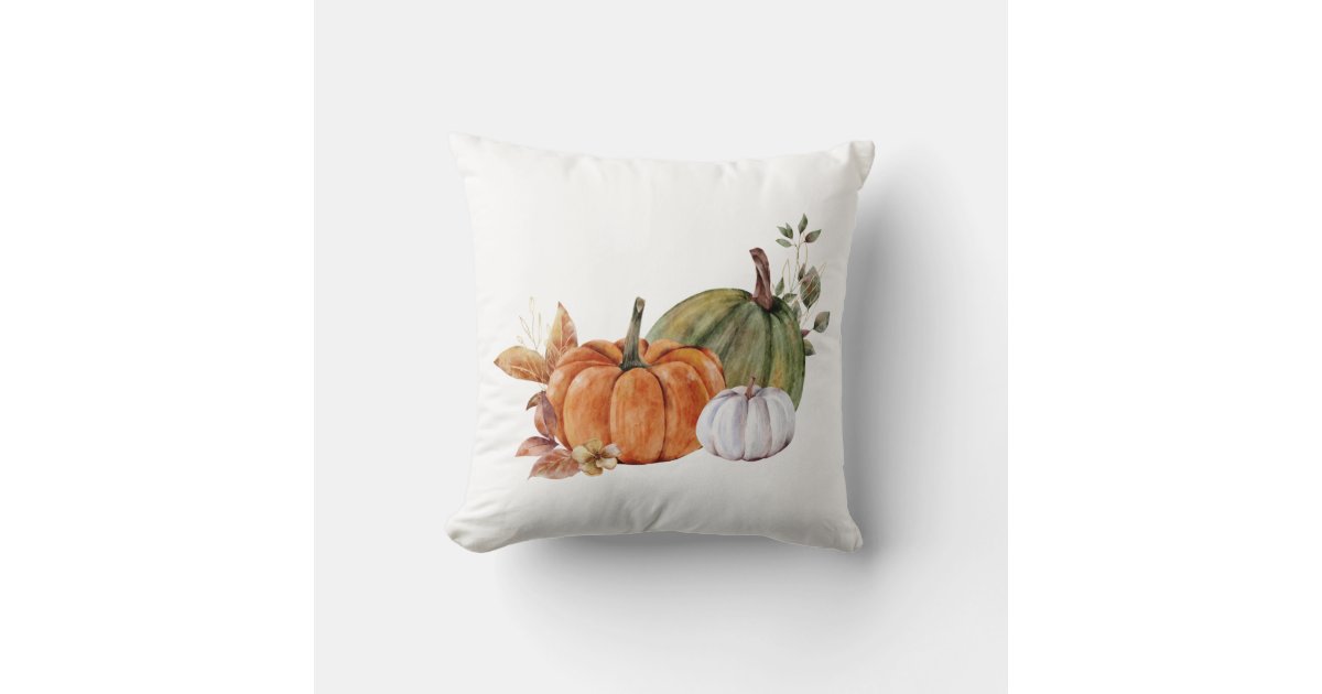 Fall Thanksgiving Decorative Throw Pillow Pumpkins Lumbar Set of 2, Size: Multi-Color, White