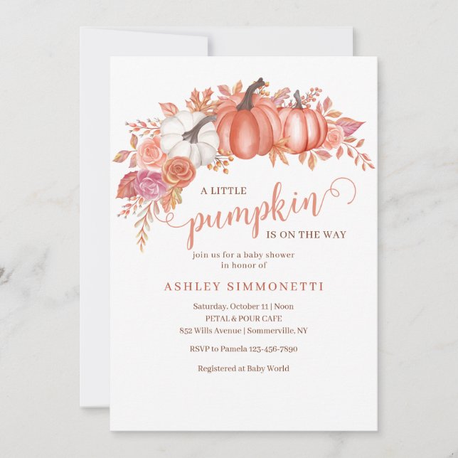 Fall Pumpkins Invitation  (Front)