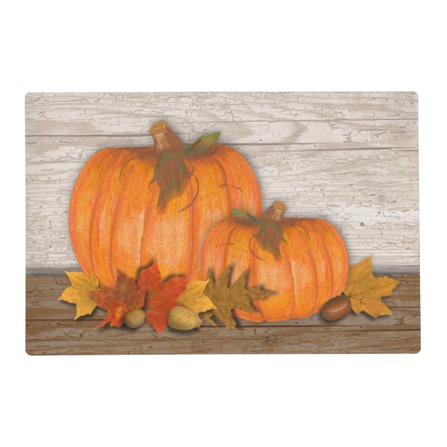 Fall Pumpkins Laminated Placemat (Front)