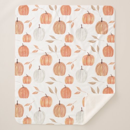 Fall Pumpkins  Leaves Fleece Blanket