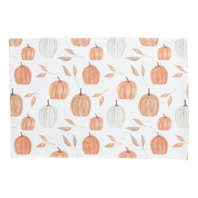 Fall Pumpkins & Leaves Pillow Case (Front)