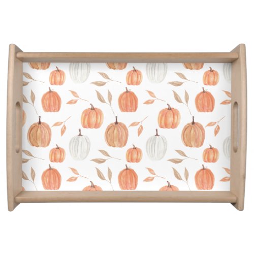 Fall Pumpkins  Leaves Serving Tray