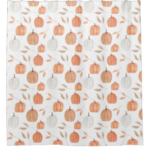 Fall Pumpkins & Leaves Shower Curtain