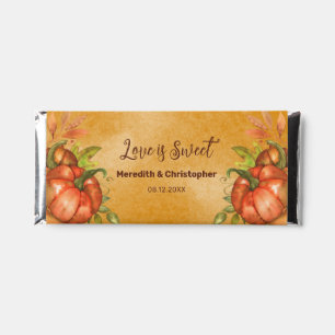 Fall Pumpkins Love is Sweet Wedding Hershey Bar Favors