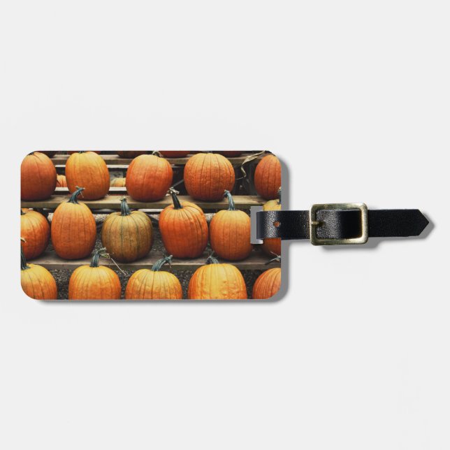 Fall pumpkins luggage tag (Front Horizontal)