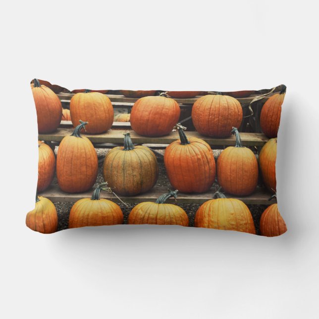 Fall pumpkins lumbar pillow (Front)