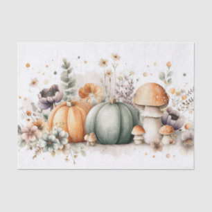 Fall Pumpkins, Mushroom and Flowers Fall Decoupage Tissue Paper