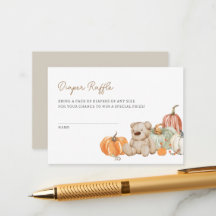 Fall Pumpkins n Toys Diaper Raffle Enclosure Card