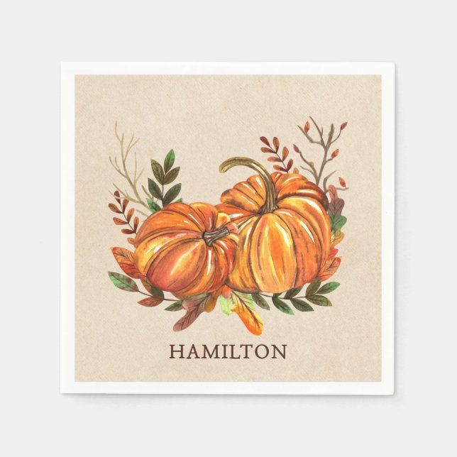 Fall Pumpkins Napkins (Front)