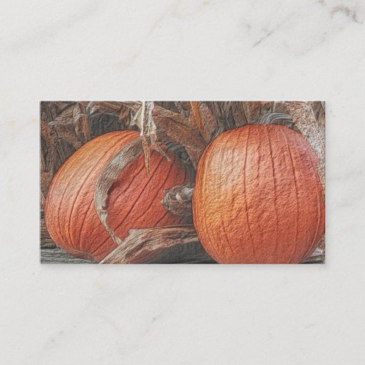Customizable Fall Pumpkins Nature Art Business Card