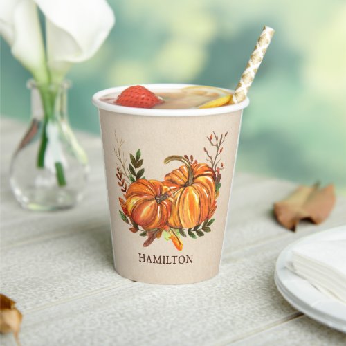 Fall Pumpkins Paper Cups