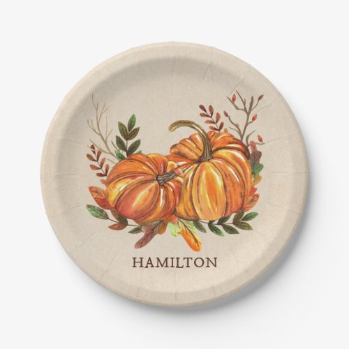 Fall Pumpkins Paper Plates