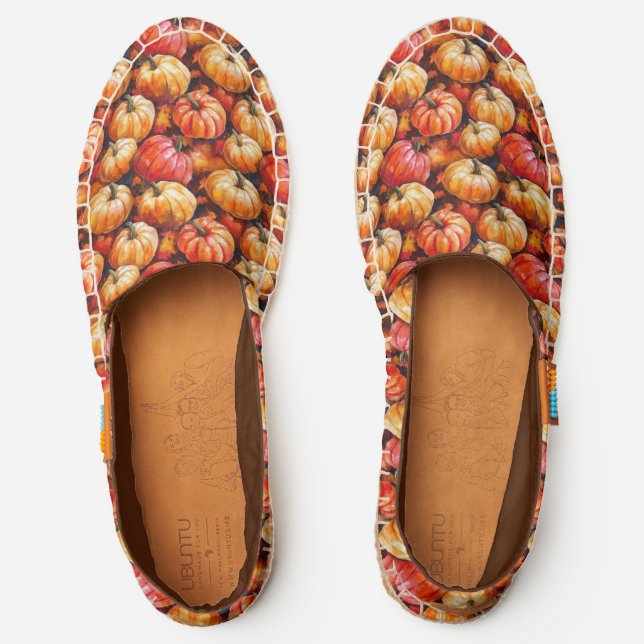 Fall Pumpkins Pattern Espadrilles (Front)