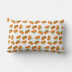 Fall Pumpkins Pattern Harvest Orange Lumbar Pillow