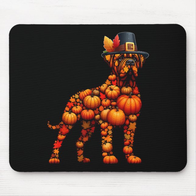 Fall Pumpkins Pug Shape Cane Corso Cute Shape Than Mouse Pad (Front)