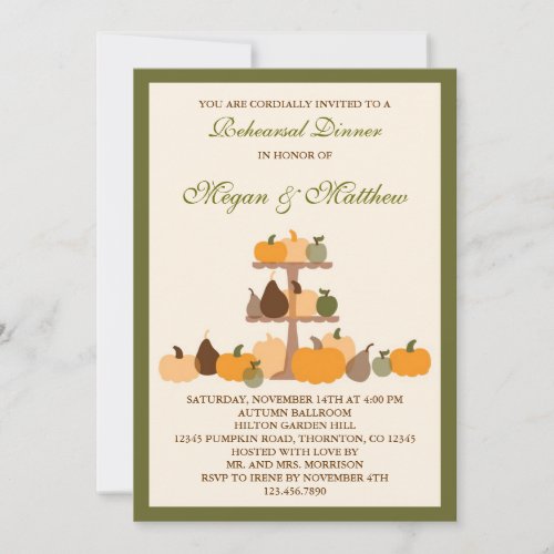 Fall Pumpkins Rehearsal Dinner Invitation