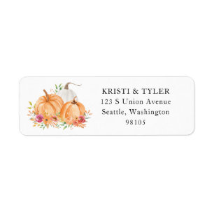 Fall Pumpkins Return Address Labels