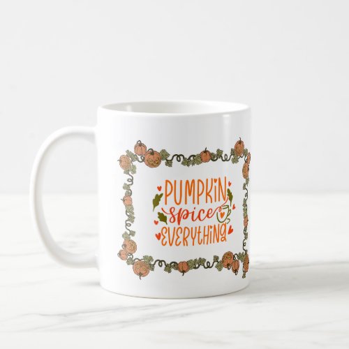 Fall Pumpkins Spice Autumn Leaves Floral Butterfly Coffee Mug