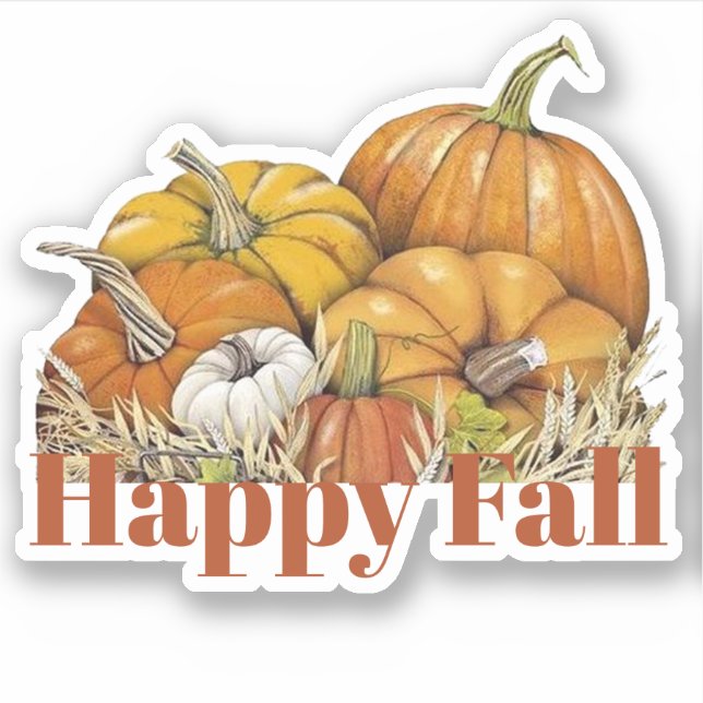 Fall pumpkins sticker (Front)