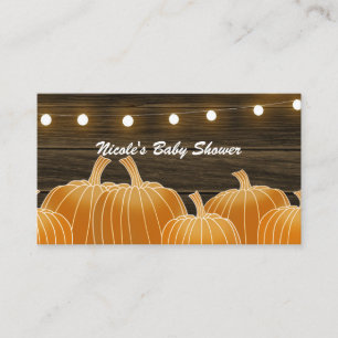 Fall Pumpkins & String Lights Rustic Diaper Raffle Enclosure Card