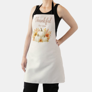 Fall Pumpkins & Sunflowers   Elegant Thanksgiving Apron