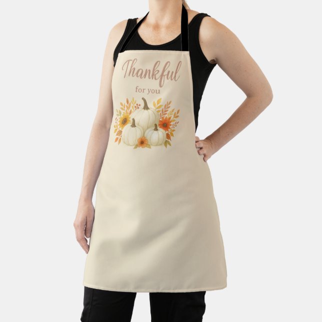Fall Pumpkins & Sunflowers | Elegant Thanksgiving Apron