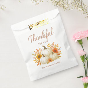 Fall Pumpkins & Sunflowers   Elegant Thanksgiving Favor Bag