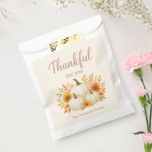 Fall Pumpkins & Sunflowers Elegant Thanksgiving Favor Bag