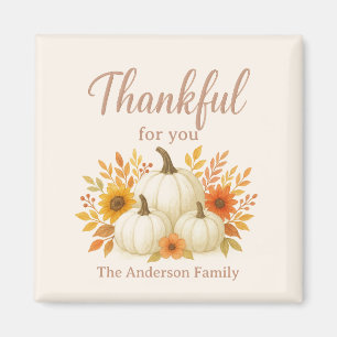 Fall Pumpkins & Sunflowers Elegant Thanksgiving Magnet