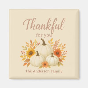 Fall Pumpkins & Sunflowers   Elegant Thanksgiving Magnet