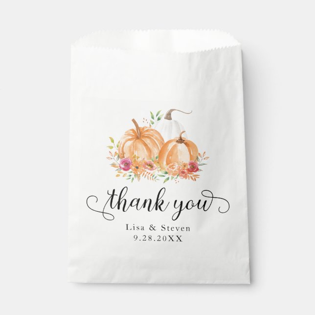 Fall Pumpkins Thank You Favor Bags (Front)