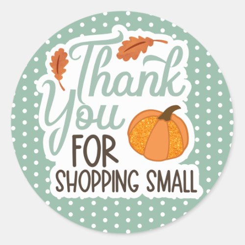 Fall Pumpkins Thank You Small Business  Stickers