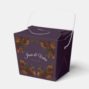 Fall Purple Rustic Orange Wedding Elegant Gothic Favor Boxes