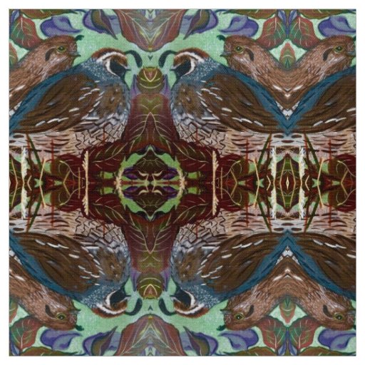 Fall Quail Couple Fabric