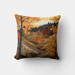 Fall Quilt Throw Pillow