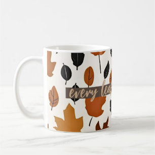 Fall Quote Leaves Pattern Customizable Text Mug