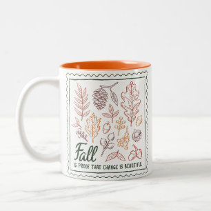 Fall Quote Two-Tone Coffee Mug