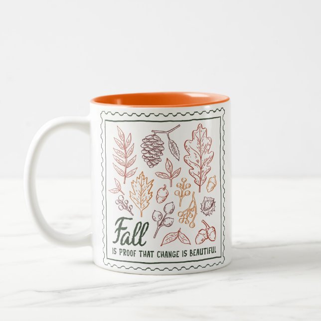 Fall Quote  Two-Tone Coffee Mug (Left)