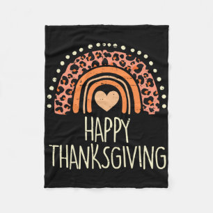 Fall Rainbow Happy Thanksgiving Cute Women Girls K Fleece Blanket