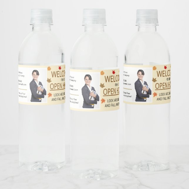 Fall Realtor Water Bottle Label (Bottles)